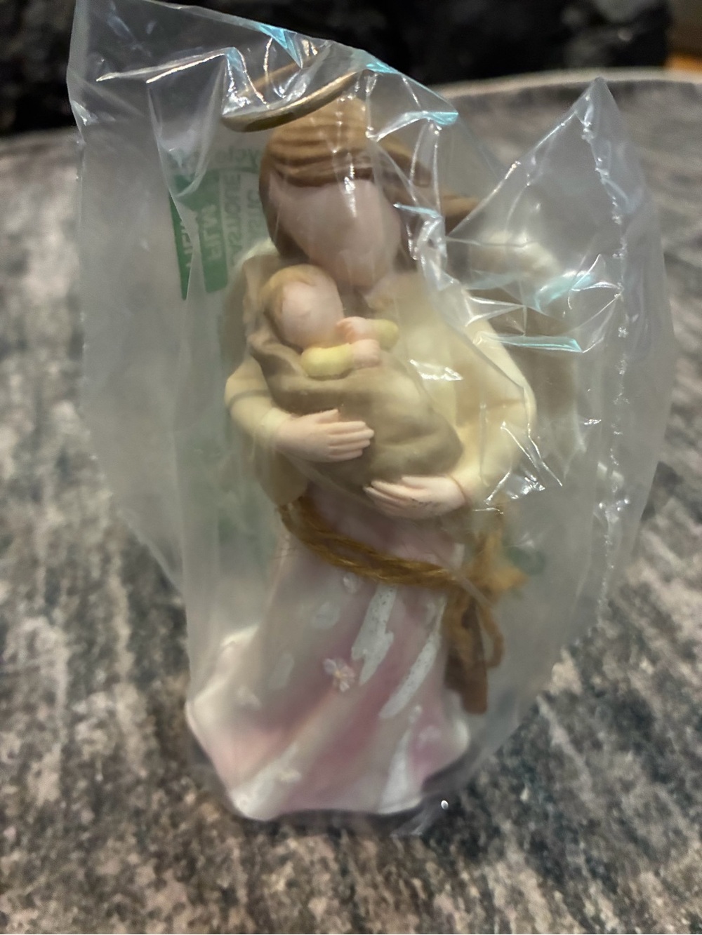 Porcelain Mother and Child Figurine in Cream and Pink - Decorative Home Accent